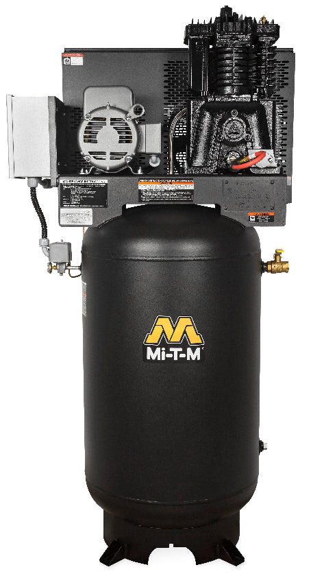 Mi-T-M Electric Air Compressors Simplex vertical model 18.0 @ 175, 5.0 HP, 80-gallon ACS-20305-80V