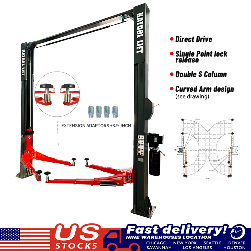 Katool KT-AS110D Asymmetric Car Lift 11,000 lbs.