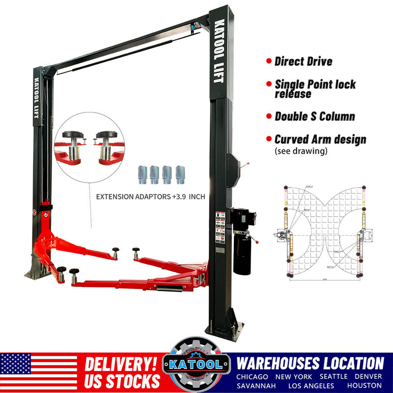 Katool KT-AS110D Asymmetric Car Lift 11,000 lbs.