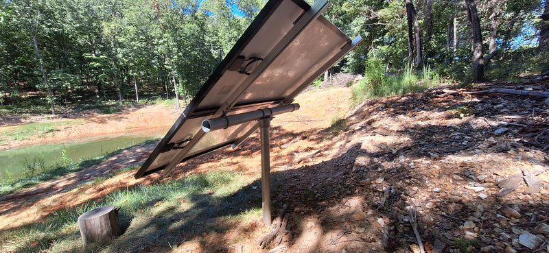 Adjustable Solar Panel 3" Pole Mount - 2x Solar Panels (With Modules) 730W Array