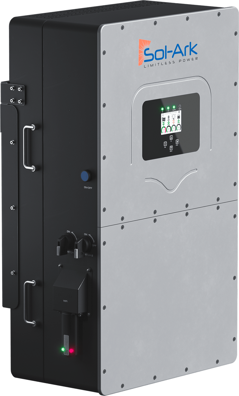 Commercial 60KW Solar Array - 3 Phase 208V Solar Kit + 2x 30K 208V Sol-Ark Inverter + 2x 60KW Sol-Ark OUTDOOR Lithium Battery +59.4KW Solar with Ground Mount and Wiring