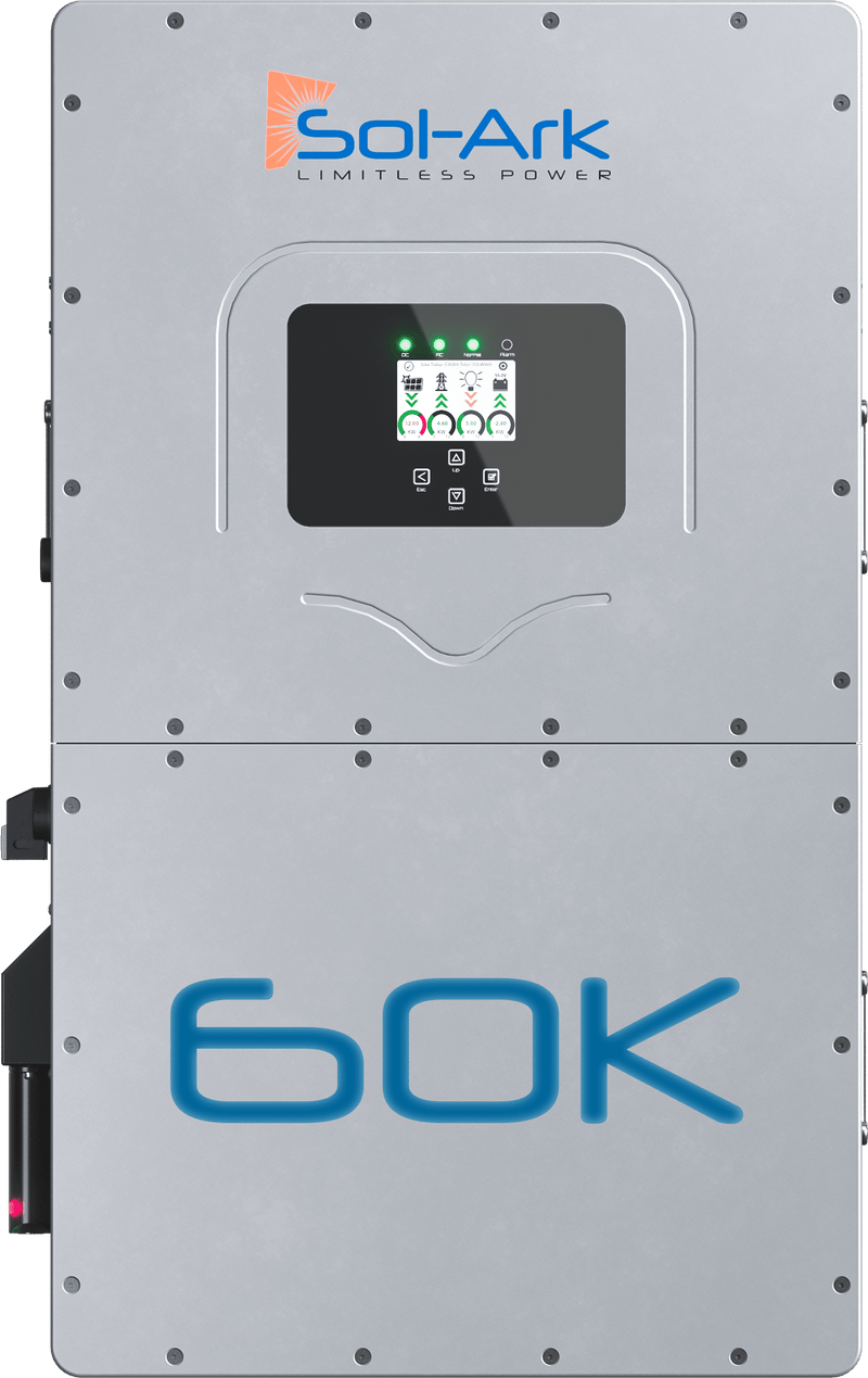 Commercial 240KW Solar Array - 3 Phase 480V Solar Kit + 4x 60K 480V Sol-Ark Inverter + 4x 60KW Sol-Ark OUTDOOR Lithium Battery +242KW Solar with Ground Mount and Wiring