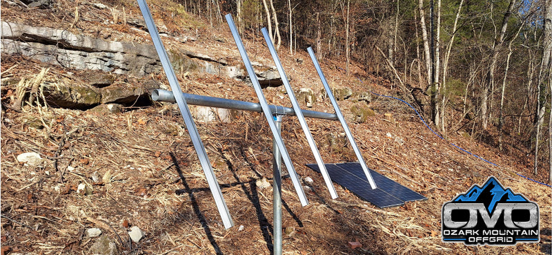 Adjustable Solar Panel 3" Pole Mount - 4x Solar Panels (With Modules) 1440 Watt Array