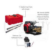 BE Honda GX690 8GPM Pressure Washer with Softwash & Surface Cleaner