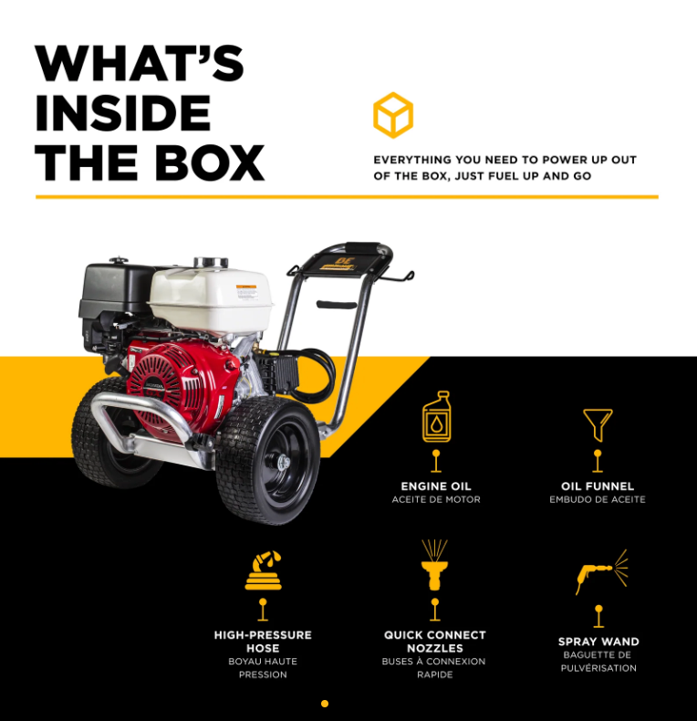 BE Power 4,200 PSI / 4.2 GPM Pressure Washer – Side View
