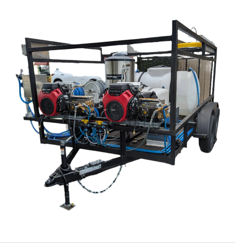 Dominator 6x12 Dual 8GPM Hot Water Pressure Washing and 12v Softwash Trailer