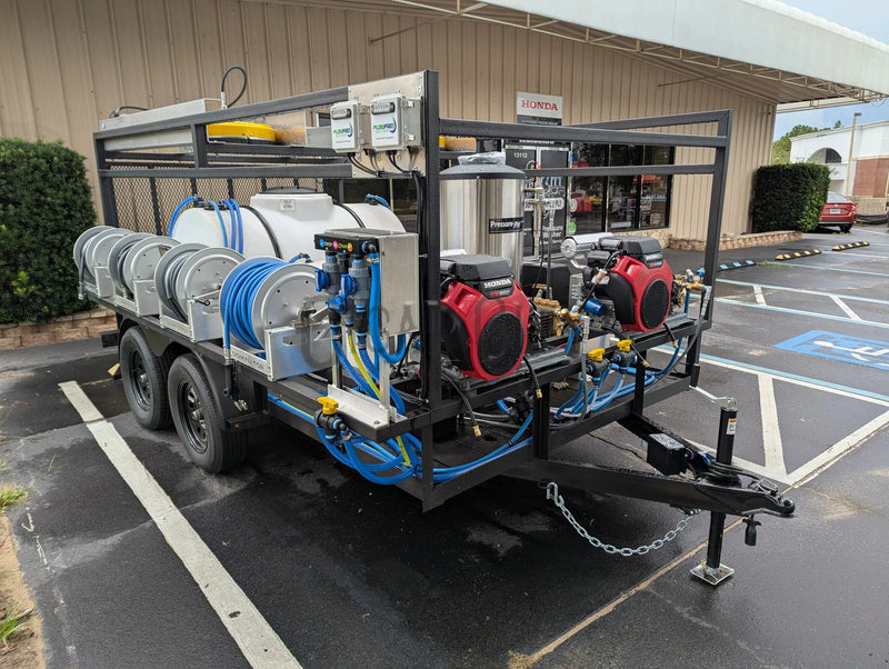 Dominator 6x12 Dual 8GPM Hot Water Pressure Washing and 12v Softwash Trailer
