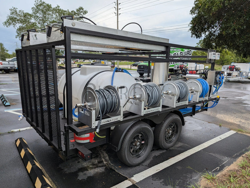 Dominator 6x12 Dual 8GPM Hot Water Pressure Washing and 12v Softwash Trailer