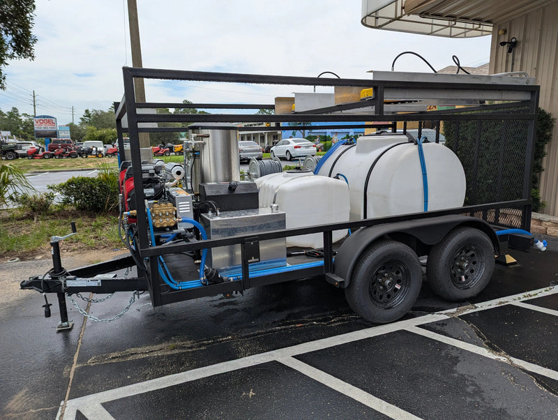 Dominator 6x12 Dual 8GPM Hot Water Pressure Washing and 12v Softwash Trailer