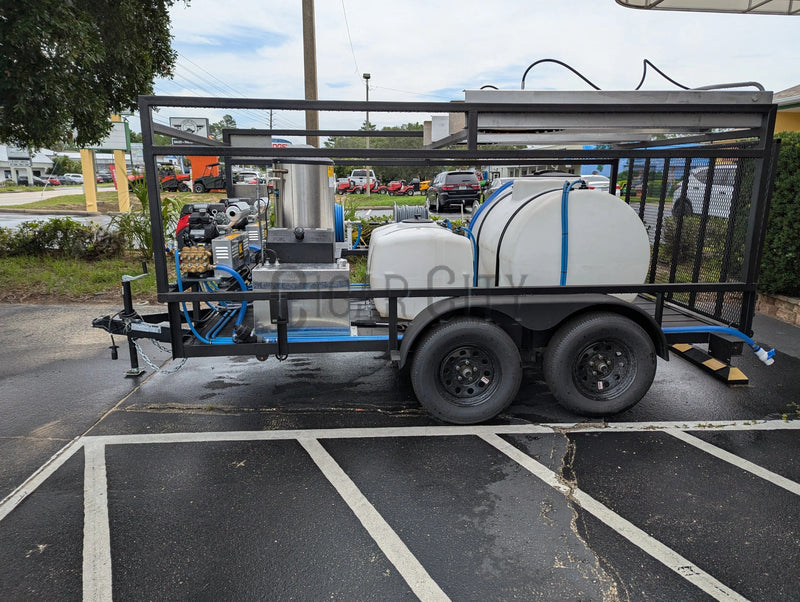Dominator 6x12 Dual 8GPM Hot Water Pressure Washing and 12v Softwash Trailer