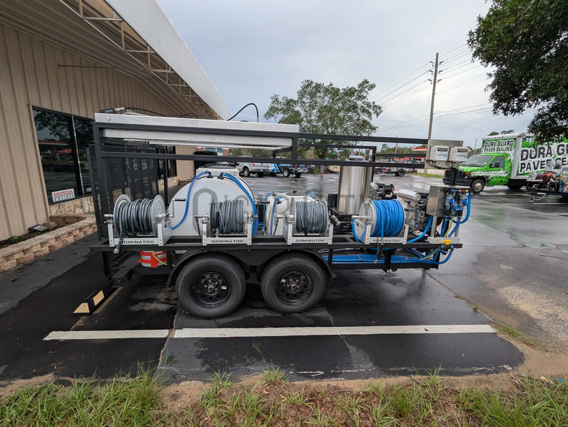 Dominator 6x12 Dual 8GPM Hot Water Pressure Washing and 12v Softwash Trailer