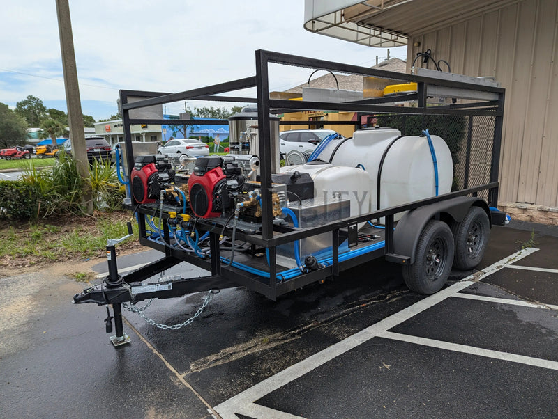 Dominator 6x12 Dual 8GPM Hot Water Pressure Washing and 12v Softwash Trailer