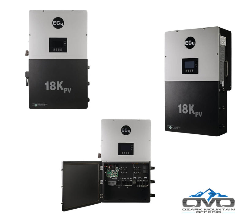 25KW Complete Offgrid Solar Kit + EG4 18kPV + 3x 32KW OMO 48V Freedom Series Lithium Battery + 26.4KW Solar with Ground Mount and Wiring
