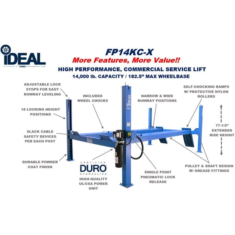 iDEAL FP14KC-X 4 Post Car Lift