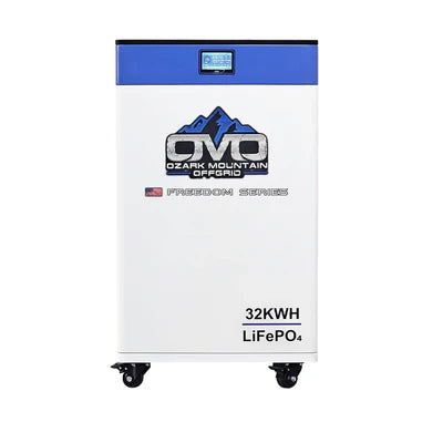 Ozark Mountain Offgrid 30kW Solar Kit - Ground, 2×32kWh Omo 48V Freedom Series