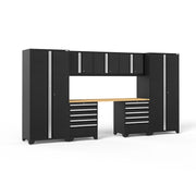 Heavy-duty garage cabinets with integrated handles
