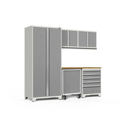 Lockable steel garage cabinet doors