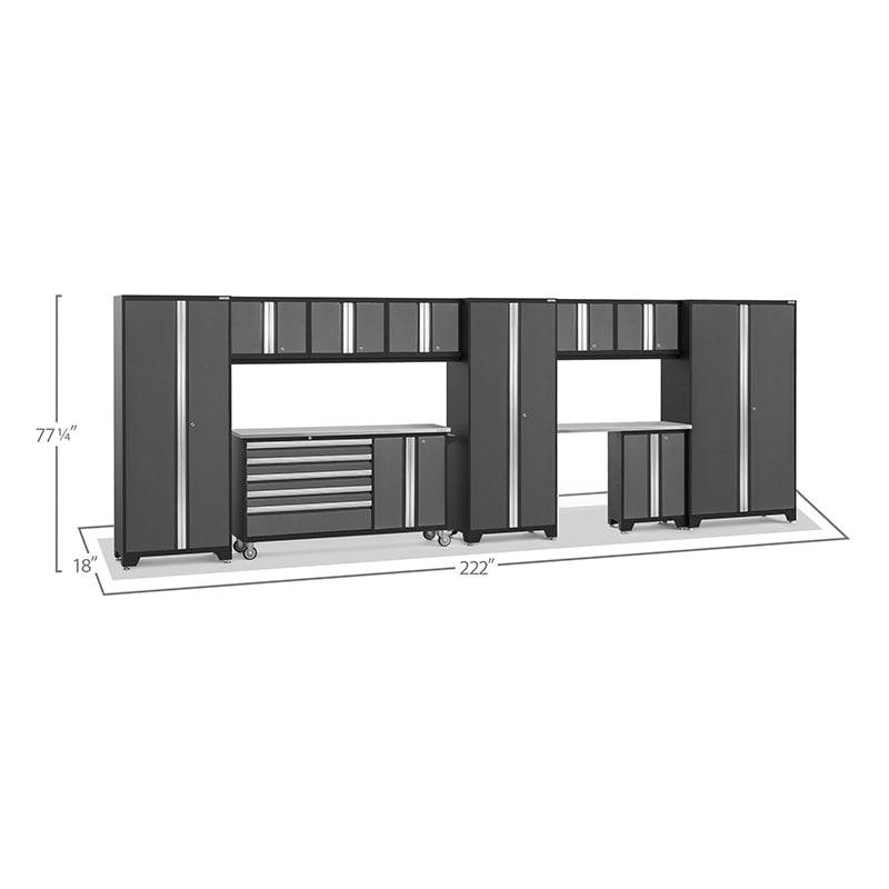 NewAge Bold Series 11 Piece Cabinet Set With Rolling Work Center