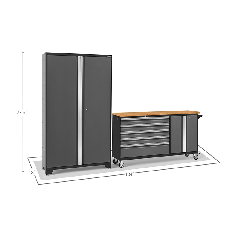 NewAge Bold Series 2 Piece Cabinet Set With Work Center and 42 Inch Locker