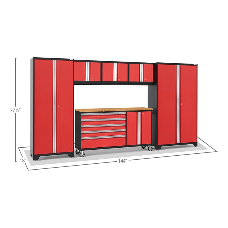 NewAge Bold Series 6 Piece Cabinet Set With Rolling Work Center