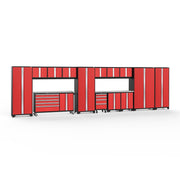 NewAge Bold Series wall cabinets and base cabinets in garage setup