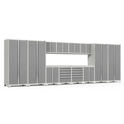 NewAge Pro Series garage storage system with bamboo worktop