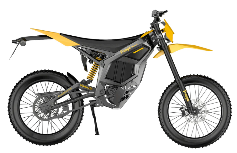 Yellow and black Nova 5 Electric Dirt Bike
