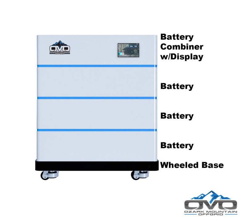 25KW Complete Offgrid Solar Kit - 15K Sol-Ark Inverter + 15.36KW OMO Stack Lithium Battery +26.4KW Solar with Ground Mount and Wiring