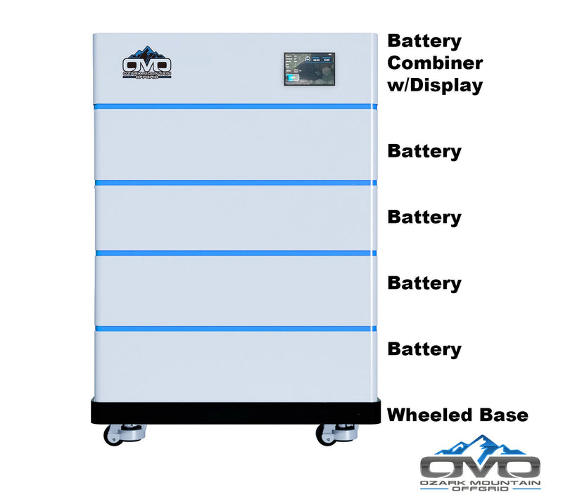 12KW Complete Offgrid Solar Kit - 15K Sol-Ark Inverter + 20.48KW OMO Stack Lithium Battery +13.2KW Solar with Ground Mount and Wiring