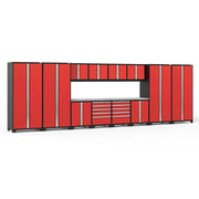 Professional-grade garage workshop setup with NewAge Pro Series cabinets