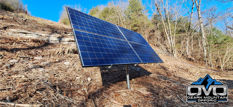 Adjustable Solar Panel 3" Pole Mount - 4x Solar Panels (With Modules) 1440 Watt Array