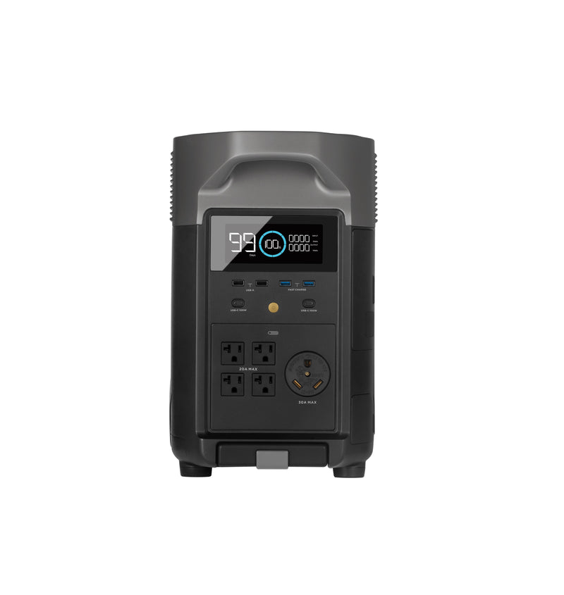 EcoFlow DELTA PRO 120/240V Output - 2x 3600 Watt Solar Generators / 7200wH Lithium Storage / 2600w Solar Complete Offgrid Kit