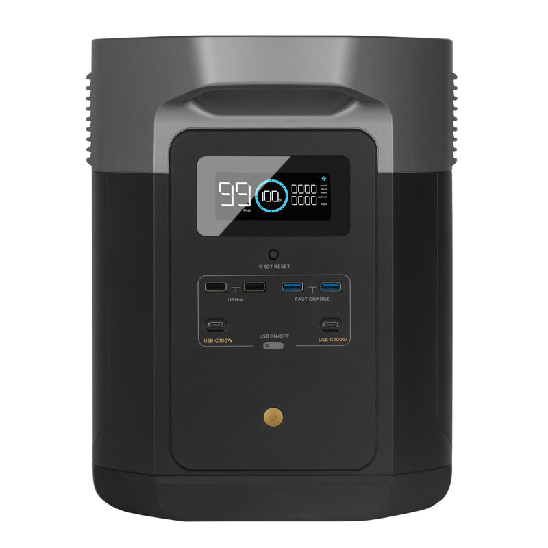 EcoFlow DELTA Max 2 - 2400 Watt Solar Generator / 2016wh Lithium Storage / 1300w Solar Complete Offgrid Kit