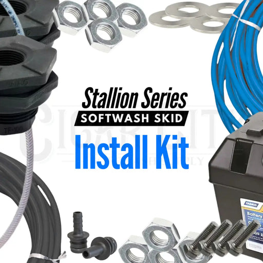 8' Stallion Base Series 12V Softwash Install Kit with bulkheads and hoses